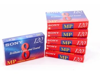 Lot Of 6 New SONY Video8 MP 120 Video Cassette  (P6-120MPD)