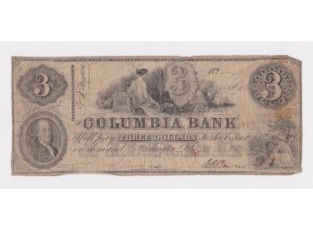 Columbia Bank 3 Dollar Note