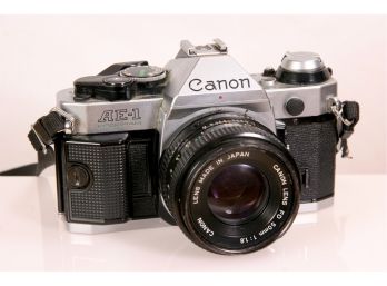 Canon AE1 SLR 35mm Film Camera  W/FD 50mm F1.8 Lens