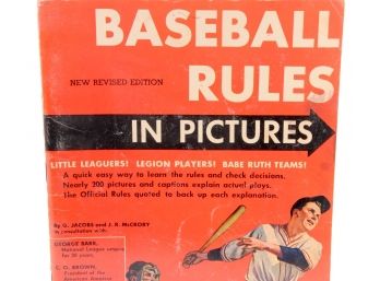 Vintage 1965 Baseball Rules In Pictures Book