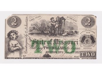 State Of Missouri 2 Dollar Note