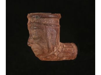 Antique Civil War Era Figural Indian Face Clay Smoking Pipe