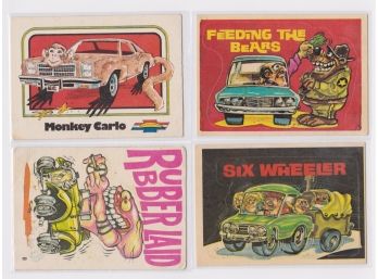 Lot Of (4) - 1978 Donruss Car And 1976 Wonder Bread Stickers