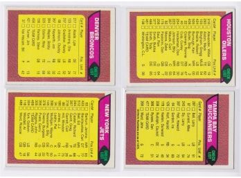 Lot Of 4 Topps Football 1976 CHECKLIST CARDS - JETS, OILERS, BUCKS, BRONCOS