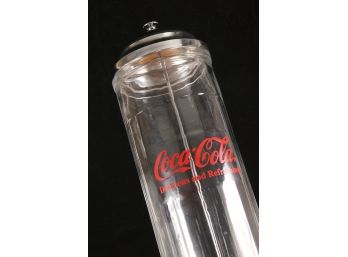 1992 Glass/Chrome Coca-Cola  Straw Holder