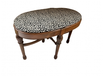 Leopard Upholstered Vanity Stool