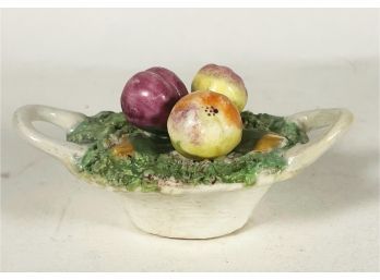 Early Antique Staffordshire Basket Of Fruit #5 Very Small