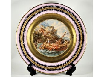 Antique Royal Vienna Cabinet Service Plate Neoclassical Scene Signed`