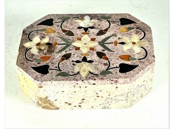 Inlaid Stone Table Box With Flowers