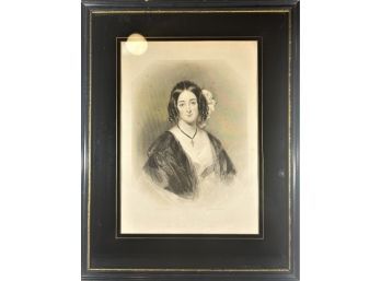 Antique Print Of A Lady Framed