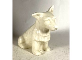 Vintage Belleek Irish Porcelain Scottie Dog Figurine