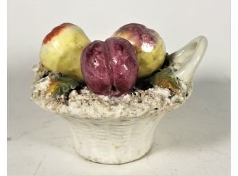 Early Antique Staffordshire Basket Of Fruit #3