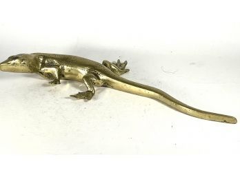 Vintage Solid Brass Lizard Figure