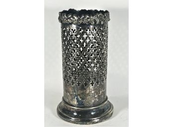 Antique Sheffield Silver Plate Bottle Sleeve Coaster Reticulated