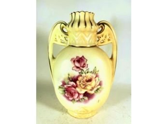Antique Austrian Porcelain Vase With Flowers