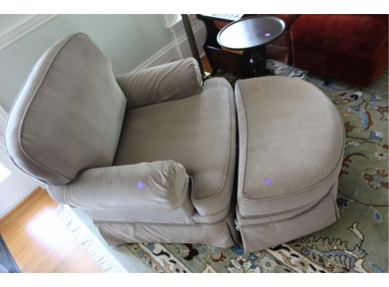 Light Brown Armchair With Rounded Matching Ottoman