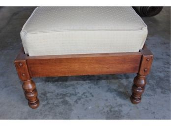Solid Wood And Upholstered Foot Stool