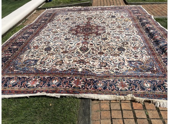 Hand Hooked Large Persian Cream Rug