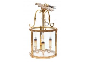 Louis XVI Style Brass 3 Arm Round Hall Lantern $2,100.