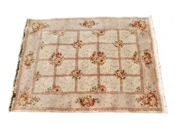 Fine Hand Tied Wool Rug With Floral Theme 92 1/2' X 116'
