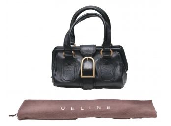 Celine Black Leather Handbag With Dust Bag