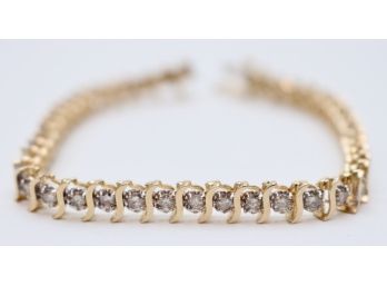 14K Gold Diamond Tennis Bracelet 45 Diamonds 3 MM