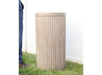 Pottery Barn Concrete Fluted Gray Extra Tall Planter