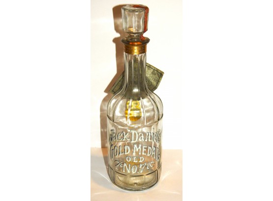 Old Rare Numbered Jack Daniels Bottle Embossed Painted Letters Inscribed