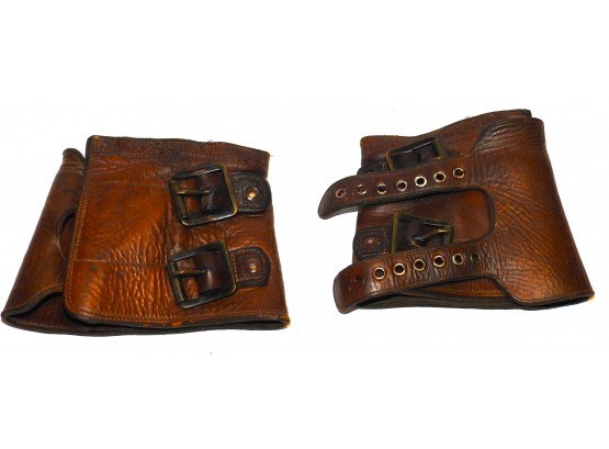 Antique Blacksmiths Leather Wristbands
