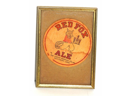 Old Framed Red Fox Ale Coaster
