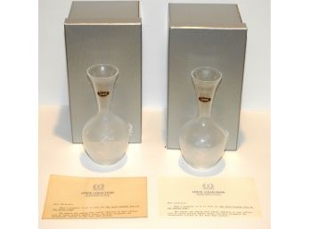 Nice Pair Of Lenox Crystal Bud Vases In Original Foam Filled Boxes