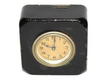 Old Metal Coin & Bills Clock Bank