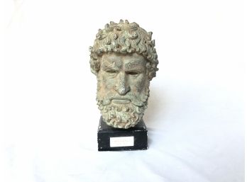 Vintage Ceramic Bust Of Poseidon - Signed In Greek