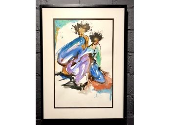 Large Original Watercolor Abstract By Artist Miki