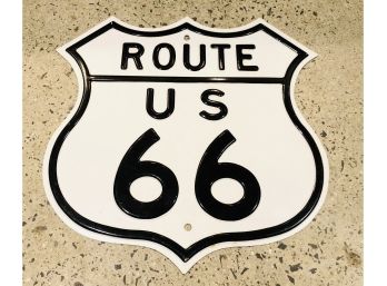 Embossed Route 66 Metal Sign