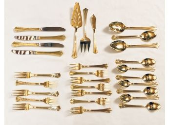Lot Of Vintage Rogers Brothers Gold Toned Flatware