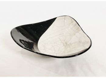 Handmade Black And White Ceramic Bowl By William Elmer Gross (WEG)