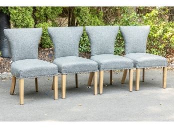 Set Of Four  Contemporary Wingback Dining Chairs