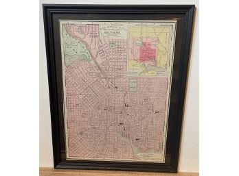 Framed 1895 Map Of Baltimore