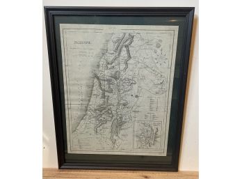 Framed 1885 Map 'Holy Land'