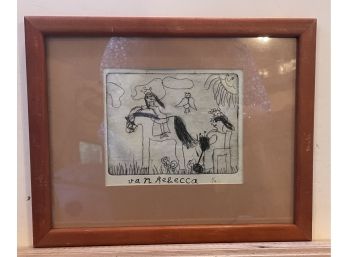Framed Etching By Rebecca