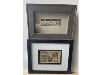 Two Framed Woodblock Prints