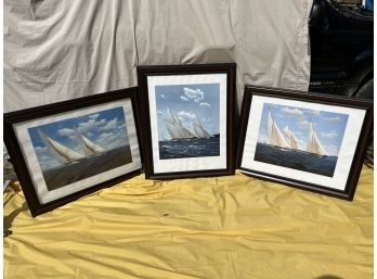 3 Sailing Prints, Nicely Framed