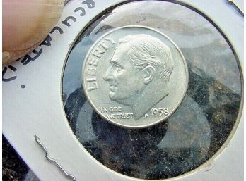 1958 D  SILVER  Roosevelt Dime  High MS  State