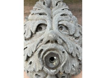 Gothic Revival Northwind Face Of Leaves And Earthy Sand Color Water Sprinkler, Or Garden Spray Fountain