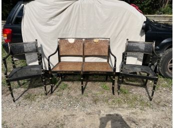 3 Piece Suite Of Caned Seat Chairs