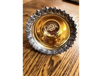 Silverplate With Gold Wash, Wine Bar Funnel, Tudor Rose