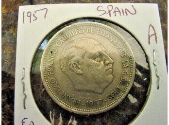 1957 Spain  50 Pesetas  Coin  Item A