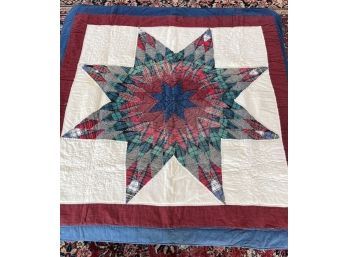 Lone Star Quilt, Handmade With Flannel Backing
