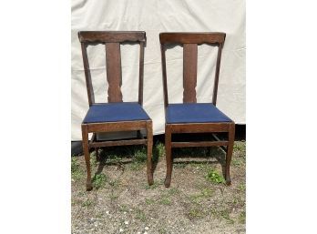 Vintage Oak 'T' Back Chairs